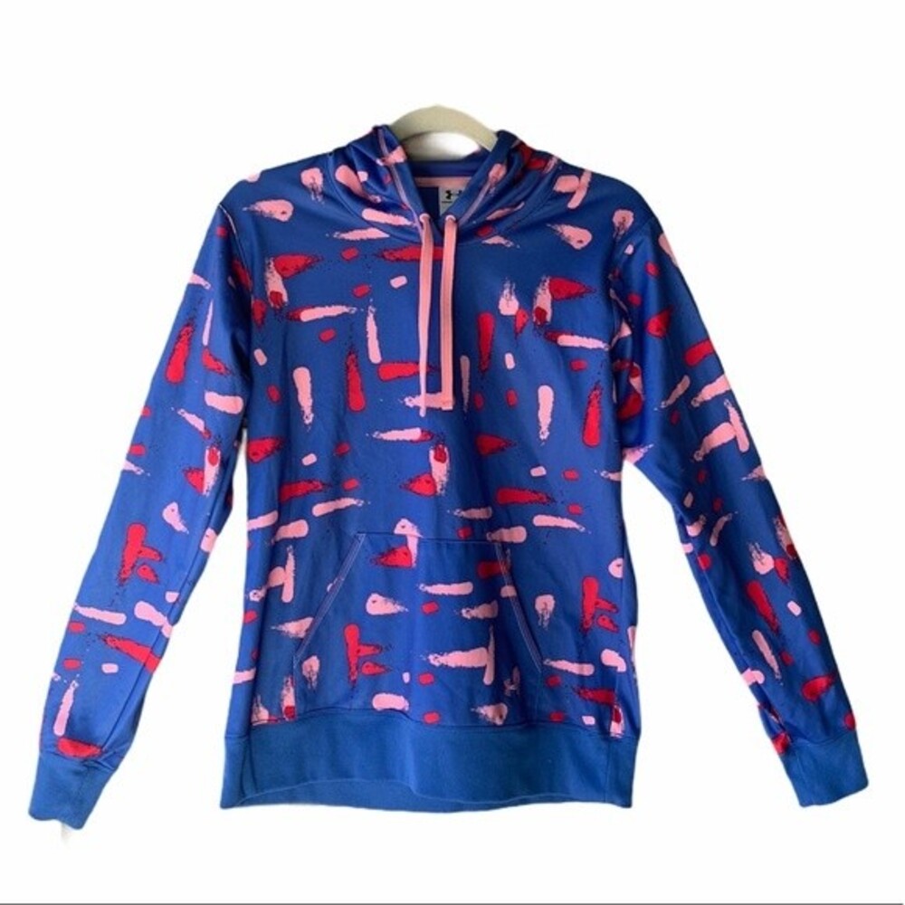 Under Armour Paint Hoodie Blue Pink Size M